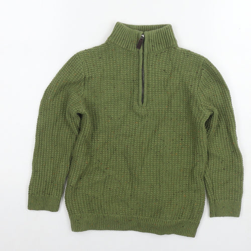 John Lewis Boys Green Round Neck Cotton Pullover Jumper Size 6 Years Pullover