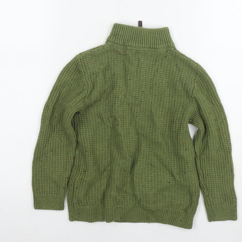 John Lewis Boys Green Round Neck Cotton Pullover Jumper Size 6 Years Pullover
