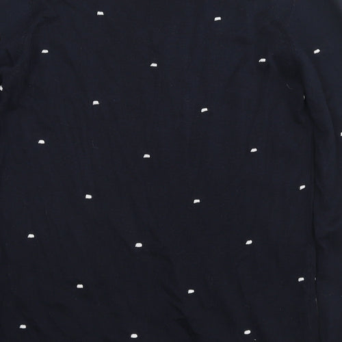 NEXT Womens Black Round Neck Polka Dot Polyester Pullover Jumper Size 8