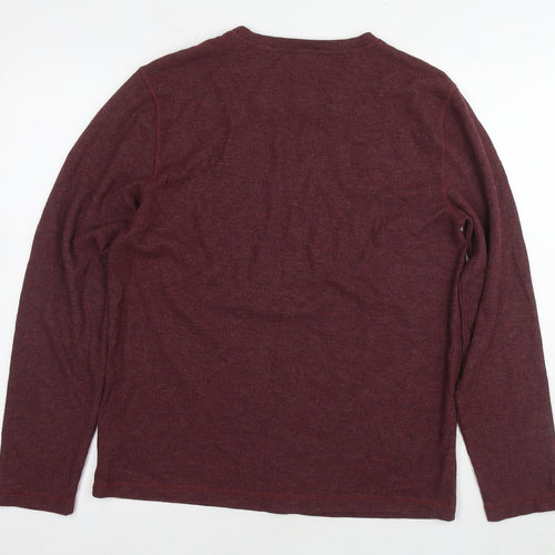 Eddie Bauer Womens Brown Round Neck Polyester Pullover Jumper Size M