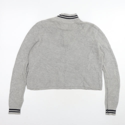 Pacific Republic Womens Grey Round Neck Polyester Pullover Jumper Size M