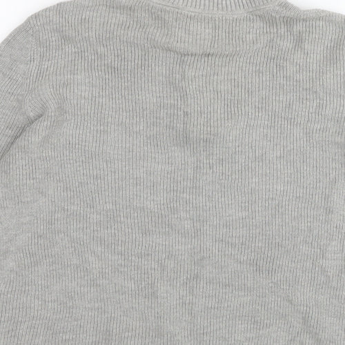Pacific Republic Womens Grey Round Neck Polyester Pullover Jumper Size M