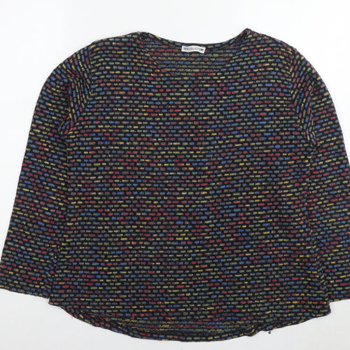 New Collection Womens Multicoloured Round Neck Geometric Acrylic Pullover Jumper Size S - Size S/M
