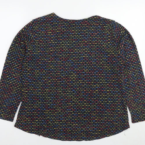 New Collection Womens Multicoloured Round Neck Geometric Acrylic Pullover Jumper Size S - Size S/M