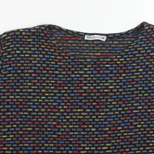 New Collection Womens Multicoloured Round Neck Geometric Acrylic Pullover Jumper Size S - Size S/M