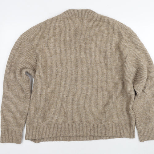 H&M Womens Brown Round Neck Polyester Pullover Jumper Size XL