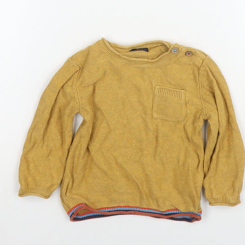 NEXT Boys Brown Cotton Pullover Jumper Size 12-18 Months Tie