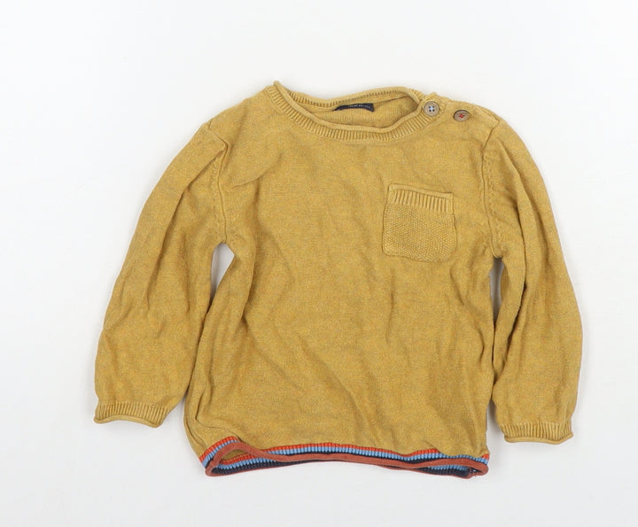 NEXT Boys Brown Cotton Pullover Jumper Size 12-18 Months Tie