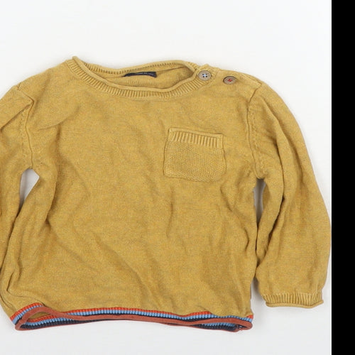 NEXT Boys Brown Cotton Pullover Jumper Size 12-18 Months Tie