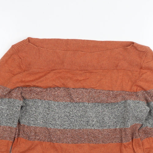 NEXT Womens Brown Boat Neck Cotton Pullover Jumper Size 8