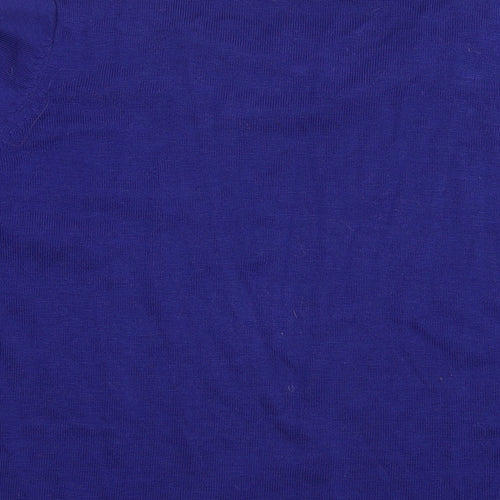 Bonmarché Womens Blue Round Neck Acrylic Pullover Jumper Size M - Lace Detail