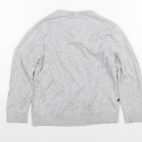 H&M Boys Grey Round Neck Cotton Pullover Jumper Size 5-6 Years Pullover - Dinosaurs