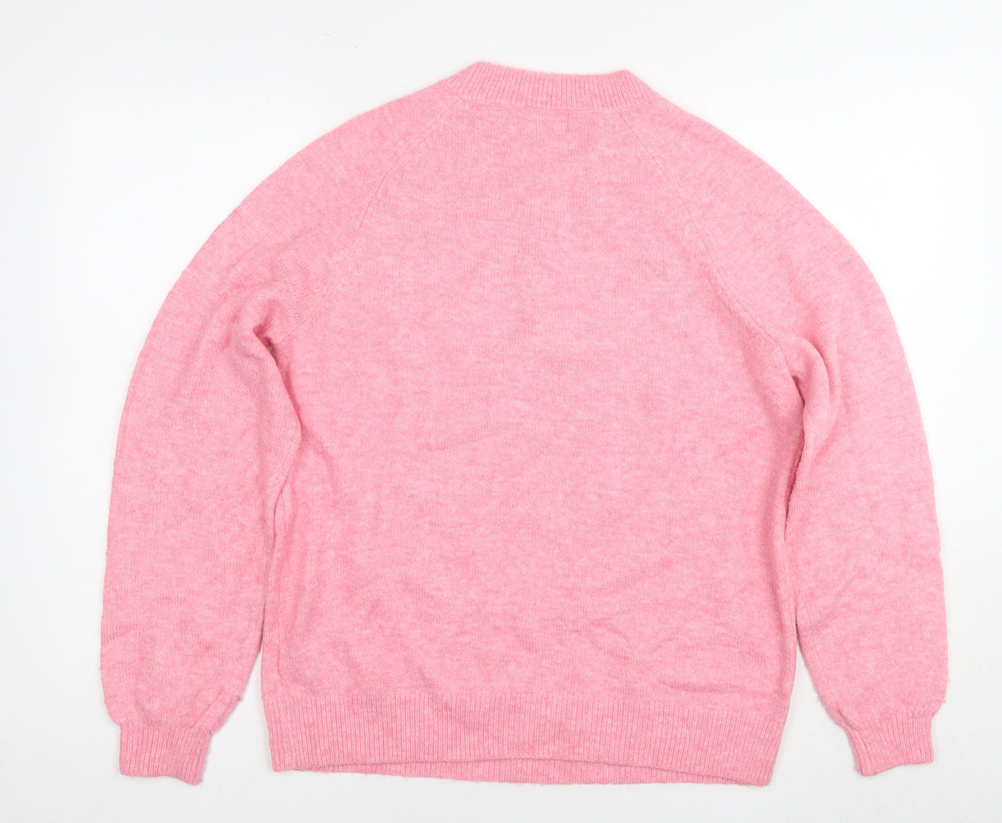 Marks and Spencer Womens Pink Round Neck Acrylic Pullover Jumper Size S - Snowflake