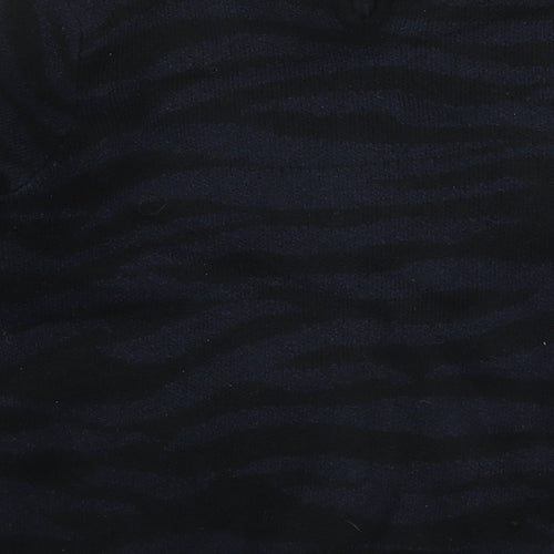 NEXT Womens Black Round Neck Animal Print Acrylic Pullover Jumper Size M