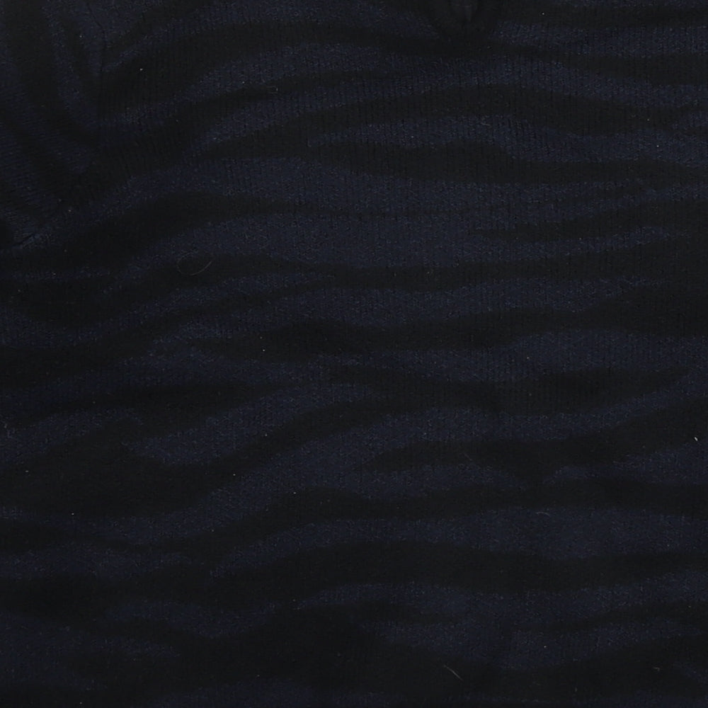 NEXT Womens Black Round Neck Animal Print Acrylic Pullover Jumper Size M