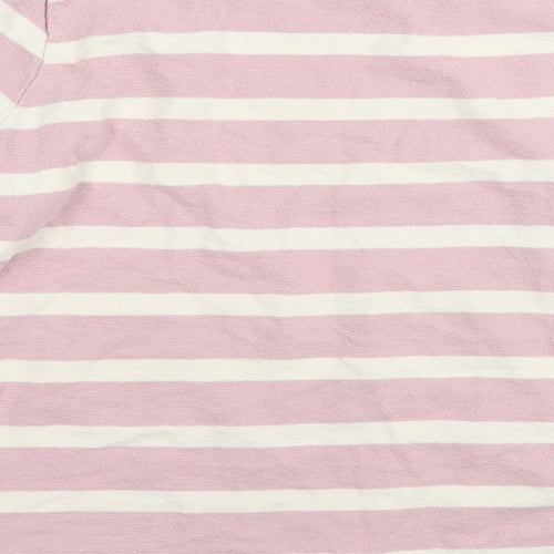 Marks and Spencer Womens Pink Striped Cotton Pullover Sweatshirt Size 10 Pullover