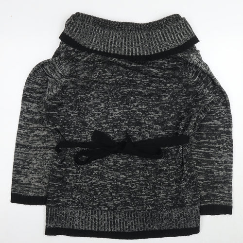 Bonmarché Womens Black Roll Neck Acrylic Tunic Jumper Size XL