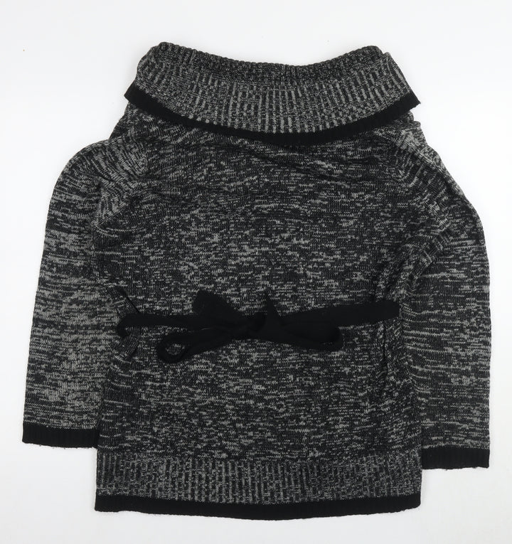 Bonmarché Womens Black Roll Neck Acrylic Tunic Jumper Size XL