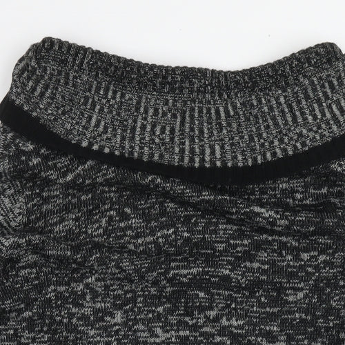Bonmarché Womens Black Roll Neck Acrylic Tunic Jumper Size XL