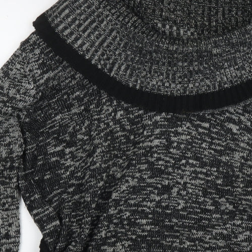 Bonmarché Womens Black Roll Neck Acrylic Tunic Jumper Size XL