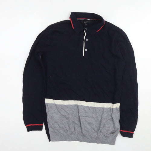 Autograph Boys Blue Collared Wool Pullover Jumper Size 11-12 Years Pullover