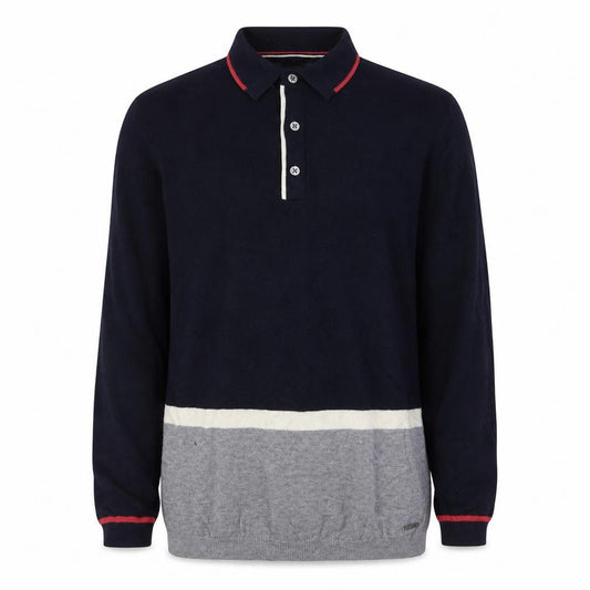 Front view of Autograph boys’ blue collared wool jumper, size 11-12, years pullover
