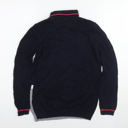 Autograph Boys Blue Collared Wool Pullover Jumper Size 11-12 Years Pullover