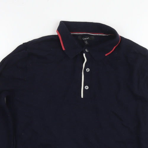 Autograph Boys Blue Collared Wool Pullover Jumper Size 11-12 Years Pullover