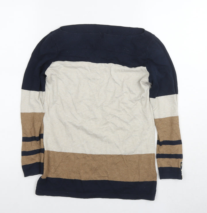 NEXT Womens Multicoloured Boat Neck Cotton Pullover Jumper Size 6