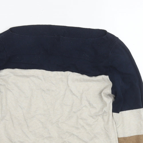NEXT Womens Multicoloured Boat Neck Cotton Pullover Jumper Size 6