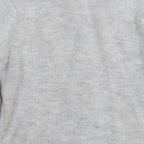 Yaida Womens Grey Round Neck Acrylic Cardigan Jumper Size L