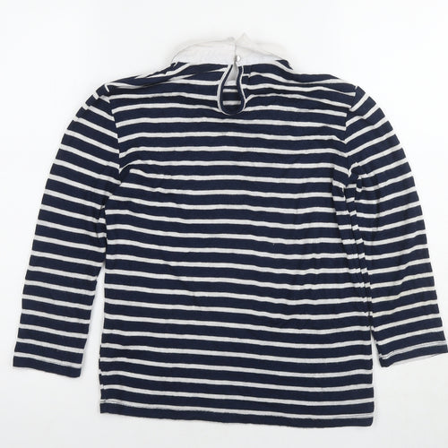 Jump Womens Blue Collared Striped Viscose Pullover Jumper Size XS