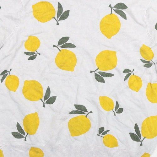 Marks and Spencer Womens Grey Viscose Basic T-Shirt Size 8 Round Neck - Lemons