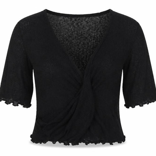 Stock Shop Womens Black V-Neck Polyester Cardigan Jumper Size M