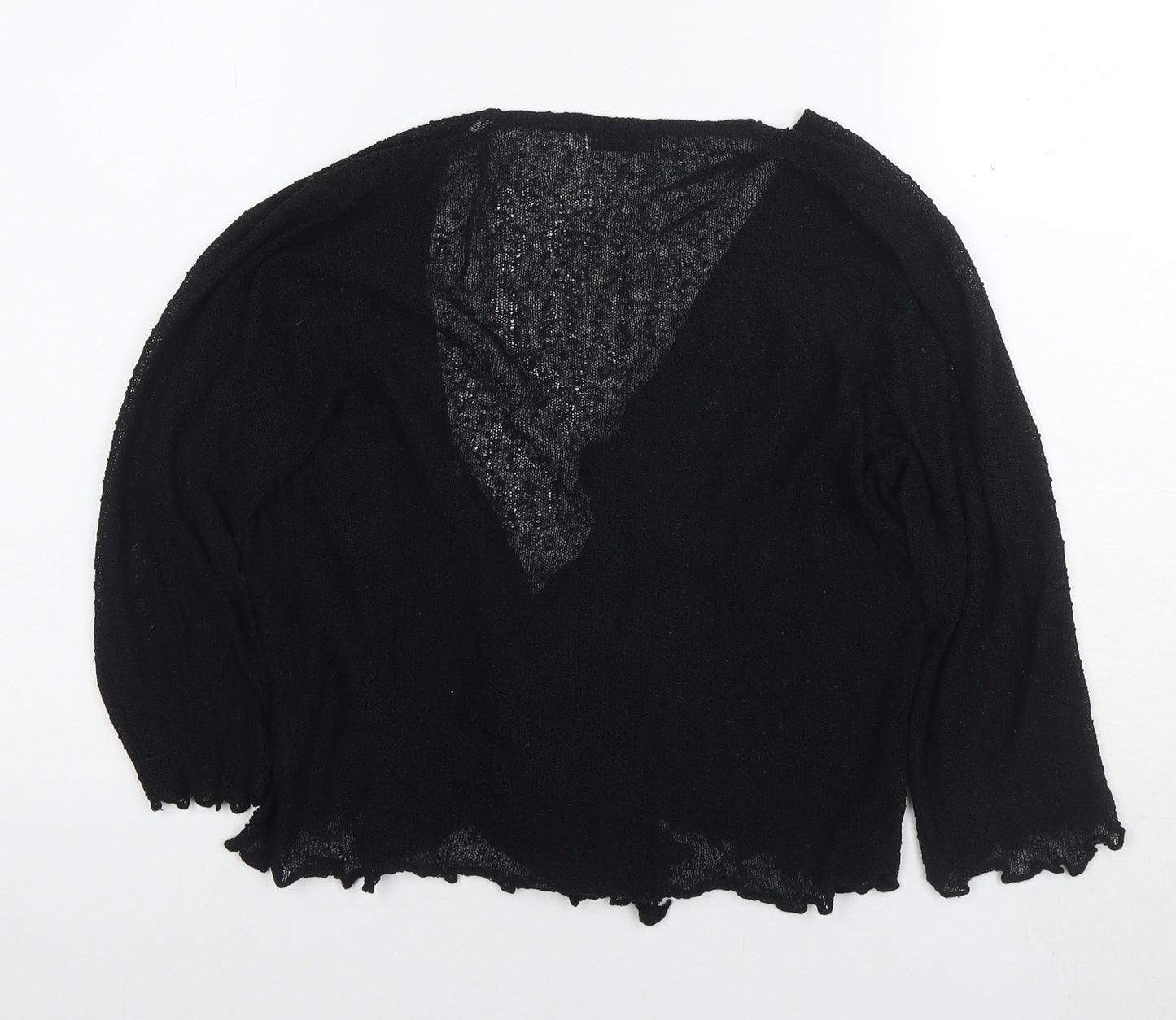 Stock Shop Womens Black V-Neck Polyester Cardigan Jumper Size M