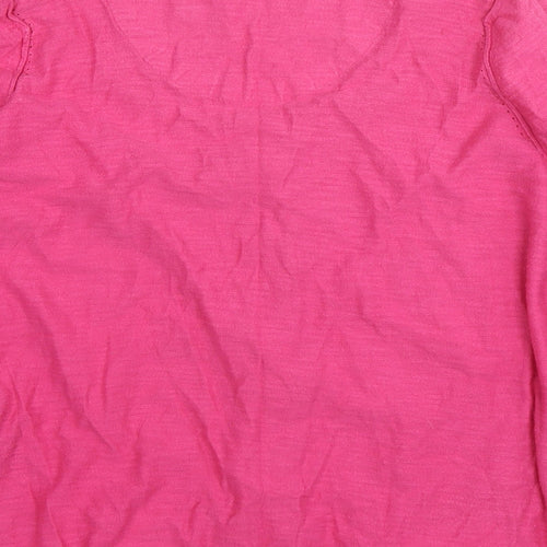 Per Una Womens Pink Round Neck Cotton Cardigan Jumper Size 12