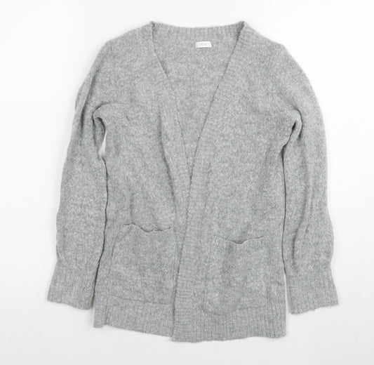 NEXT Girls Grey V-Neck Acetate Cardigan Jumper Size 8 Years