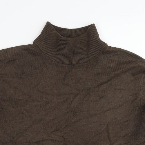 Janique Womens Brown Round Neck Polyester Pullover Jumper Size 14 - Knot Detail