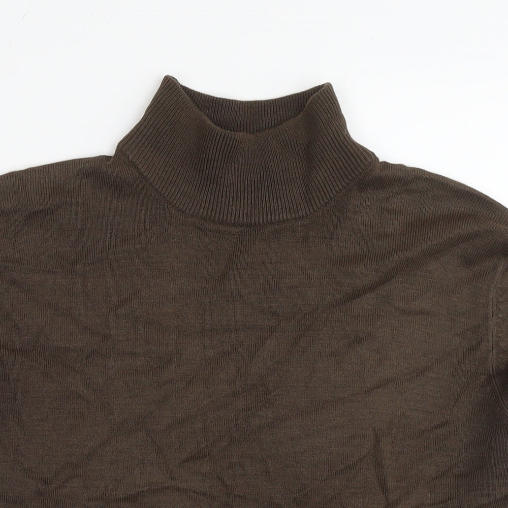 Janique Womens Brown Round Neck Polyester Pullover Jumper Size 14 - Knot Detail