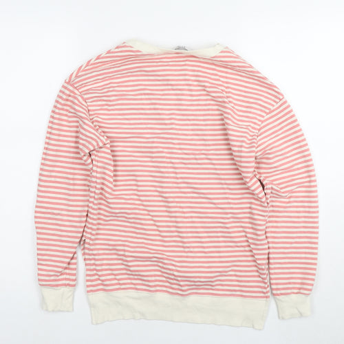 Khost Womens Pink Striped Cotton Pullover Sweatshirt Size 8 Pullover