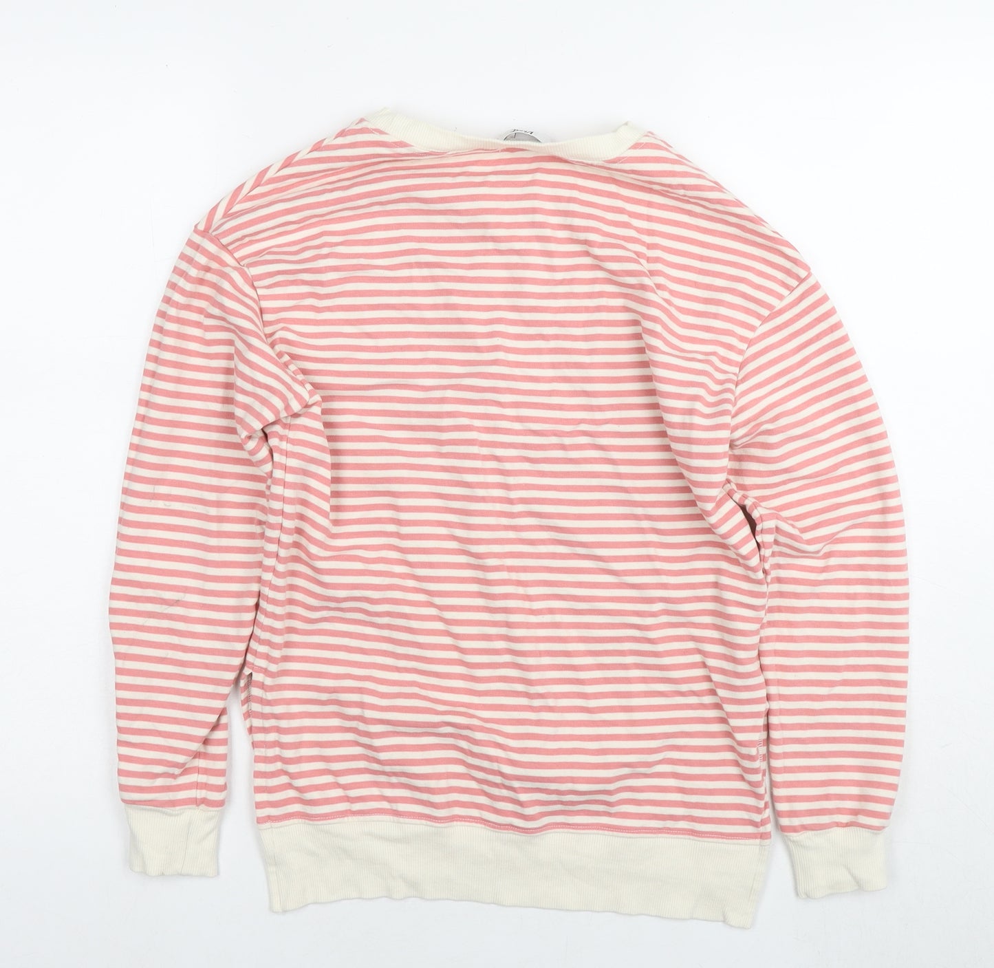 Khost Womens Pink Striped Cotton Pullover Sweatshirt Size 8 Pullover