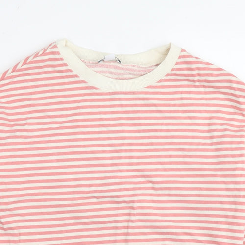 Khost Womens Pink Striped Cotton Pullover Sweatshirt Size 8 Pullover