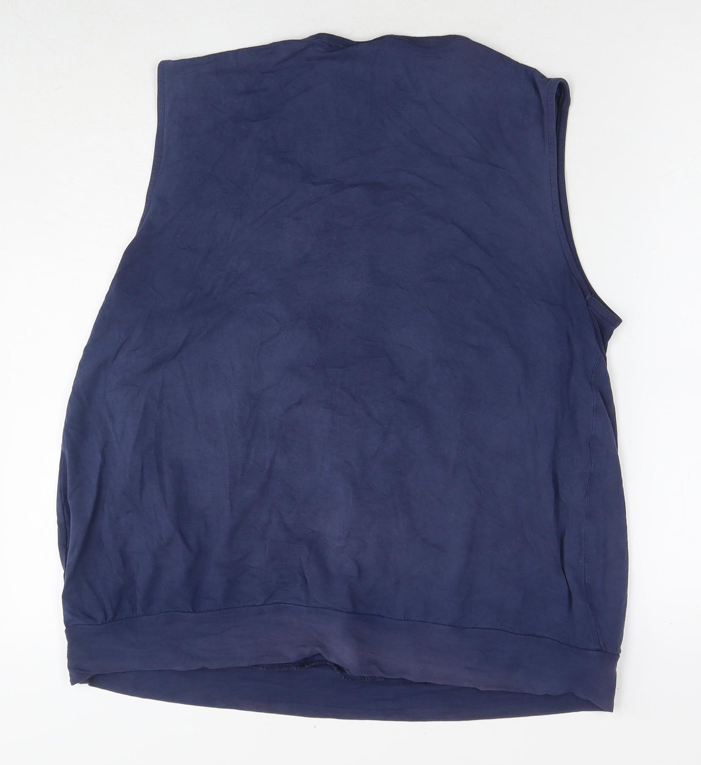 JoJo Maman Bébé Womens Blue Viscose Basic Tank Size L Round Neck