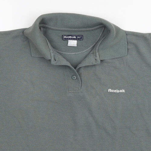 Reebok Womens Green Cotton Basic Polo Size 12 Collared