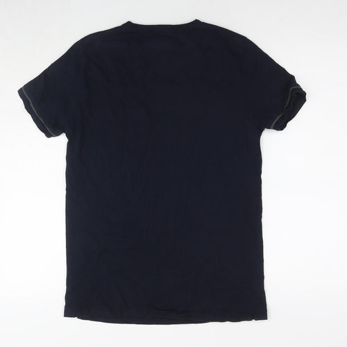 French Connection Mens Blue Cotton T-Shirt Size M Round Neck