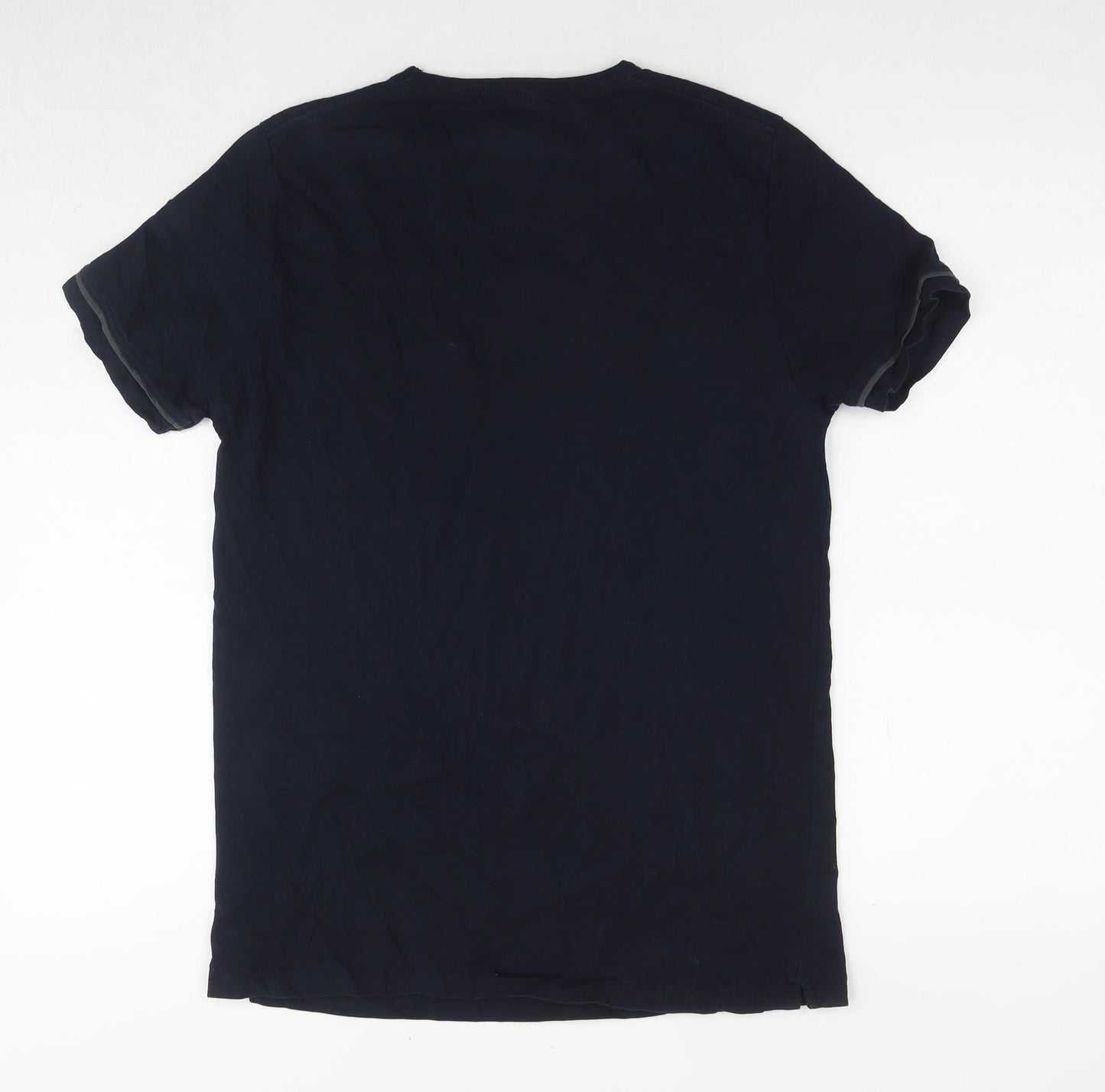 French Connection Mens Blue Cotton T-Shirt Size M Round Neck