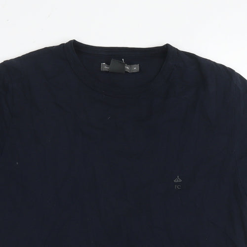French Connection Mens Blue Cotton T-Shirt Size M Round Neck