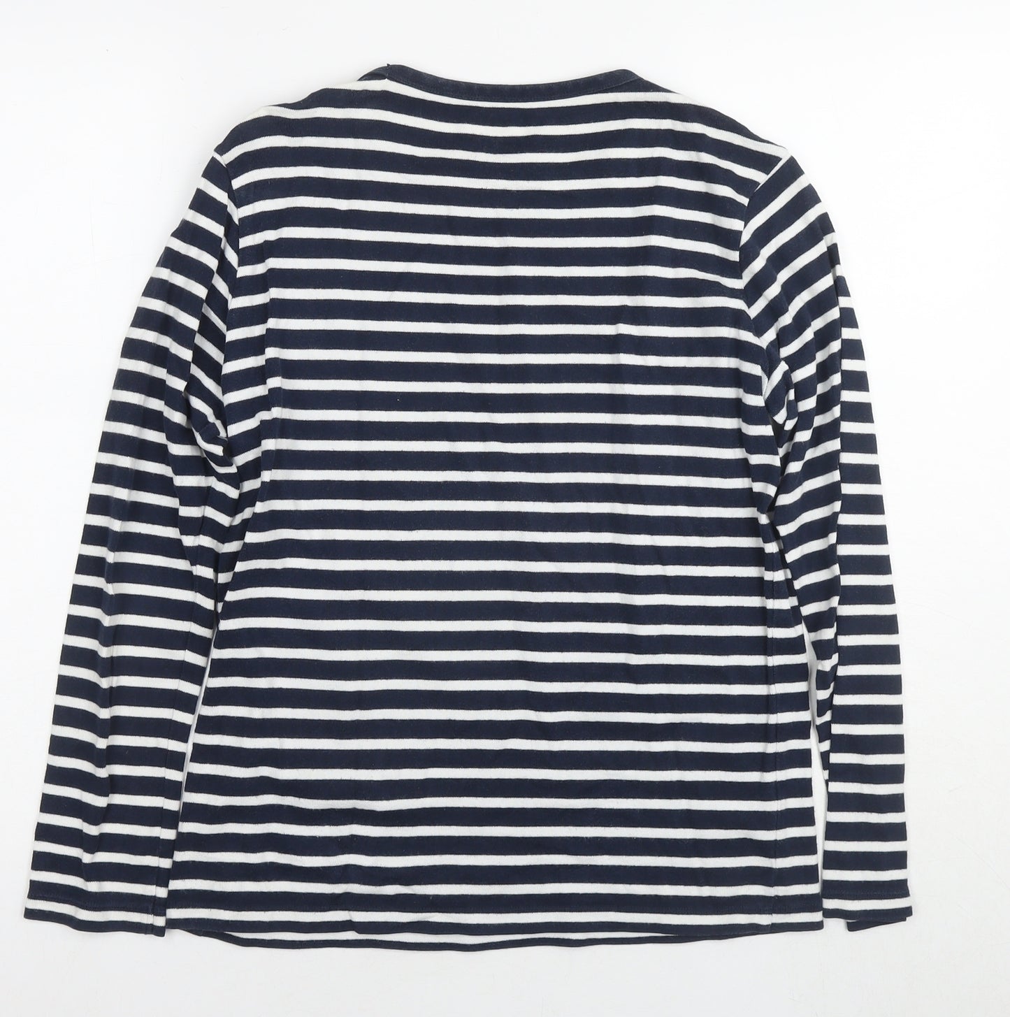 Uniqlo Girls Blue Round Neck Striped Cotton Tunic Jumper Size 13 Years Pullover