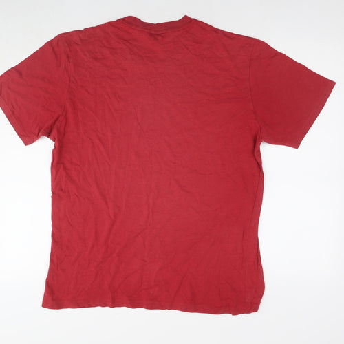 Blue Harbour Mens Red Cotton T-Shirt Size M Round Neck - Southampton
