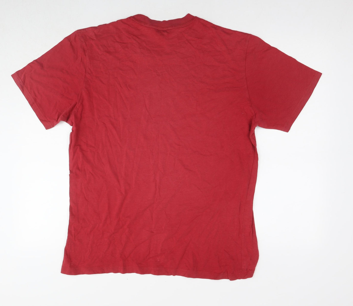 Blue Harbour Mens Red Cotton T-Shirt Size M Round Neck - Southampton